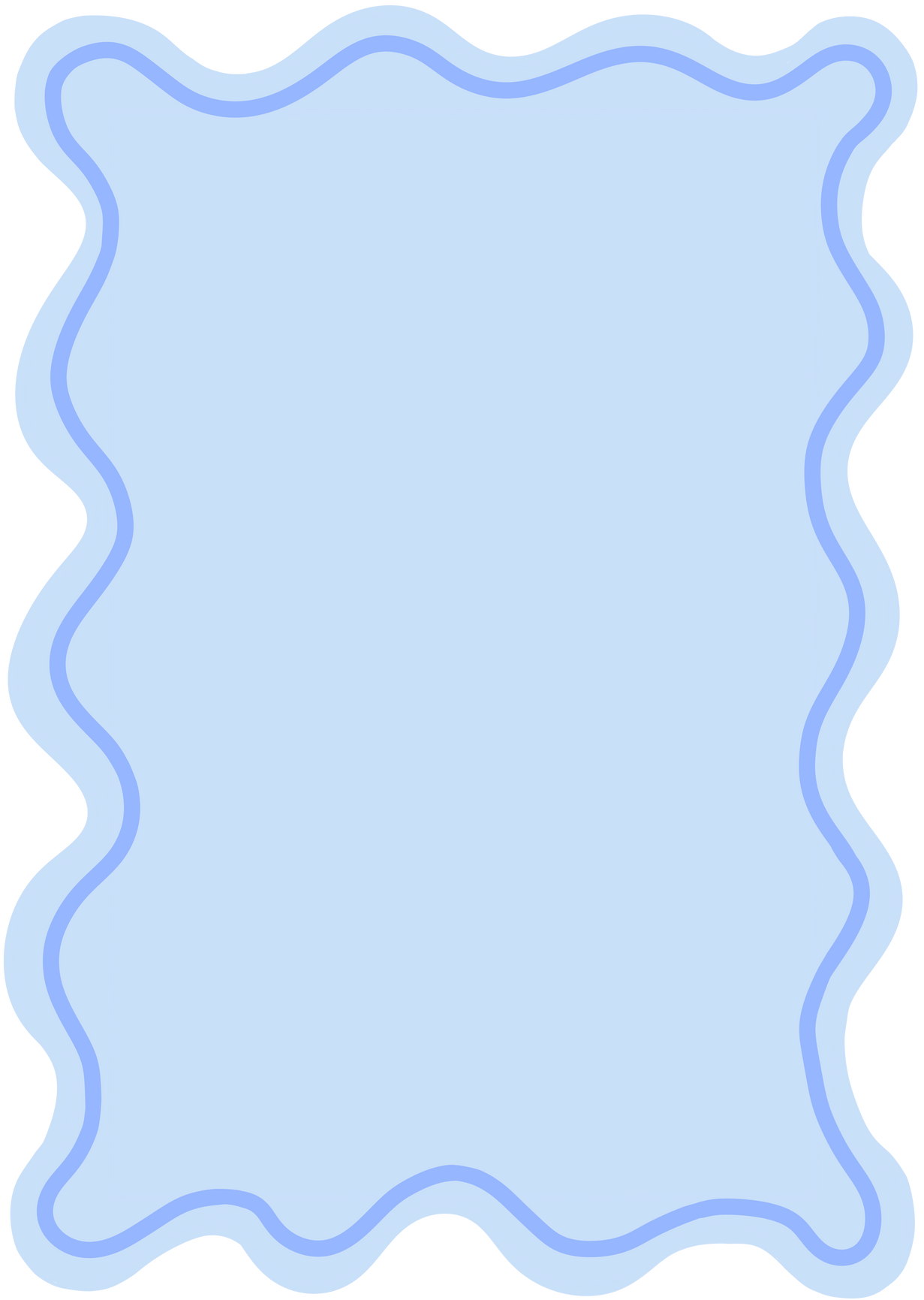 Wavy blue rectangle